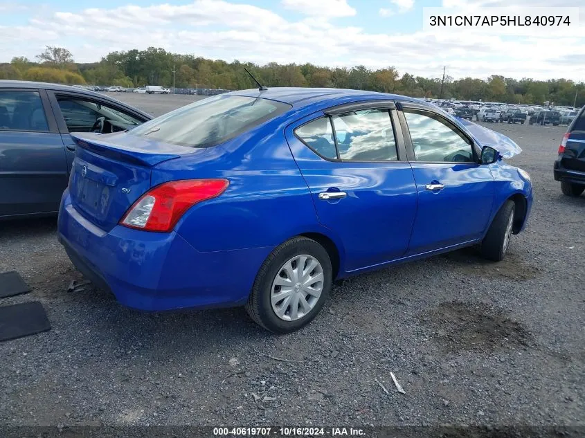 2017 Nissan Versa 1.6 Sv VIN: 3N1CN7AP5HL840974 Lot: 40619707