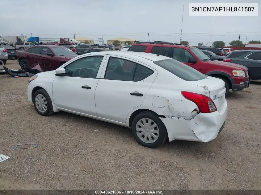 2017 Nissan Versa 1.6 S VIN: 3N1CN7AP1HL841507 Lot: 40621686