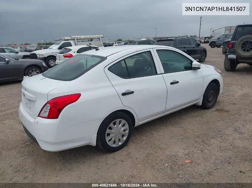 2017 Nissan Versa 1.6 S VIN: 3N1CN7AP1HL841507 Lot: 40621686