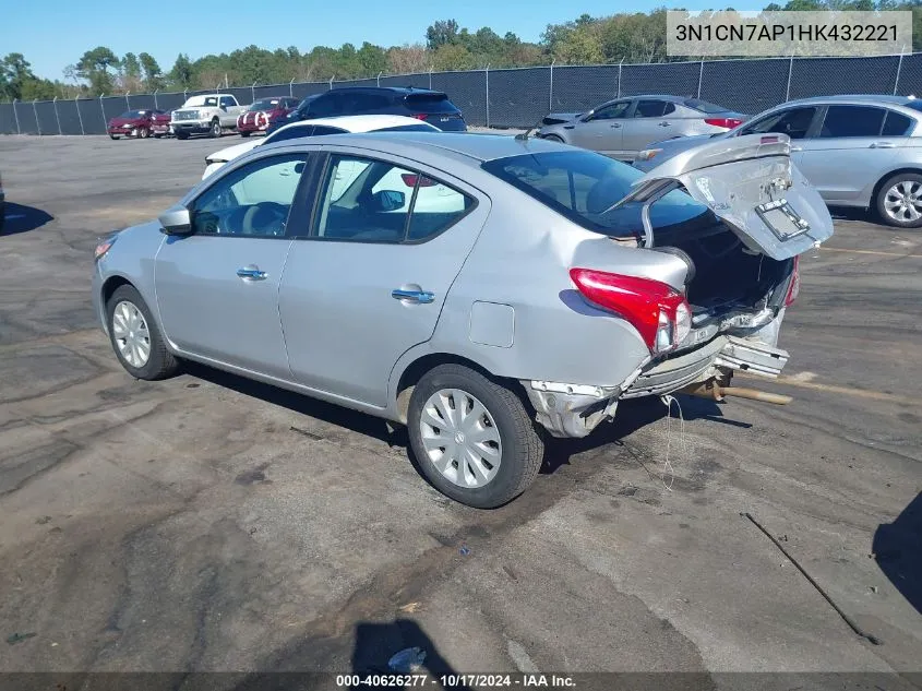 2017 Nissan Versa 1.6 Sv VIN: 3N1CN7AP1HK432221 Lot: 40626277