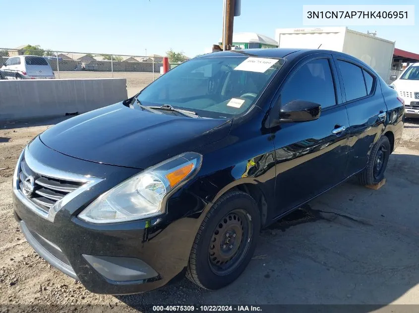 2017 Nissan Versa 1.6 S/1.6 S+/1.6 Sl/1.6 Sv VIN: 3N1CN7AP7HK406951 Lot: 40675309