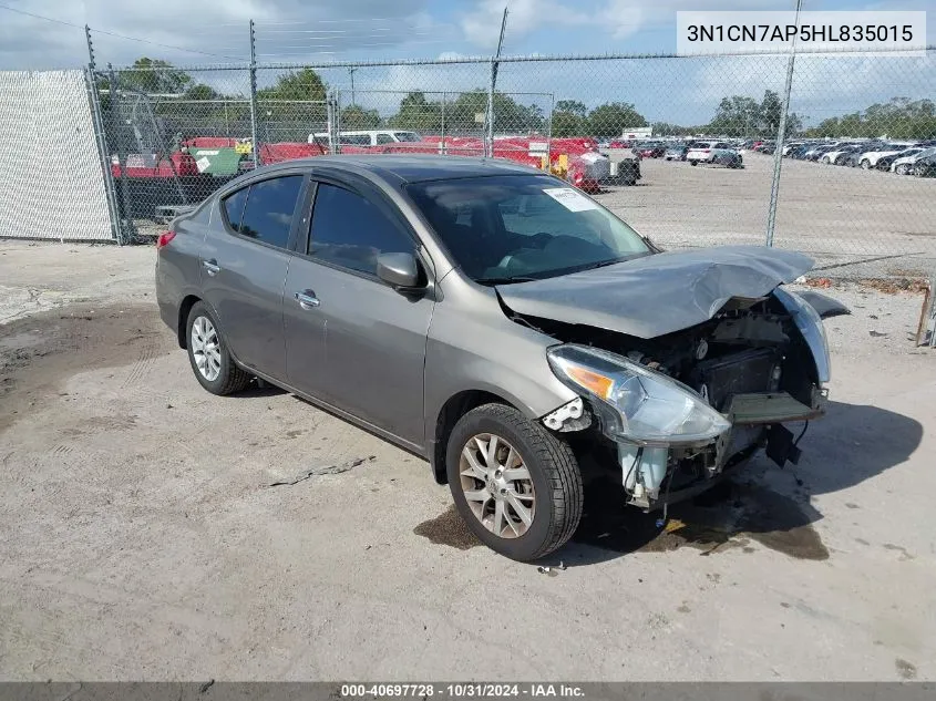 2017 Nissan Versa 1.6 Sv VIN: 3N1CN7AP5HL835015 Lot: 40697728