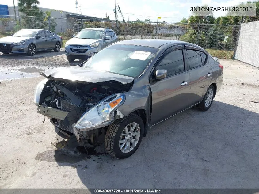 2017 Nissan Versa 1.6 Sv VIN: 3N1CN7AP5HL835015 Lot: 40697728