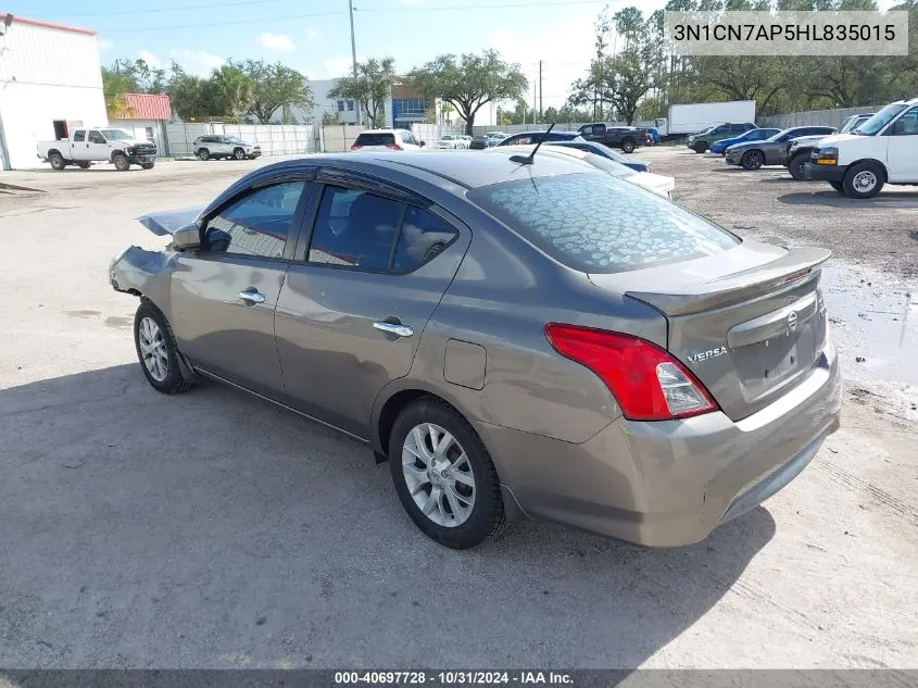 2017 Nissan Versa 1.6 Sv VIN: 3N1CN7AP5HL835015 Lot: 40697728