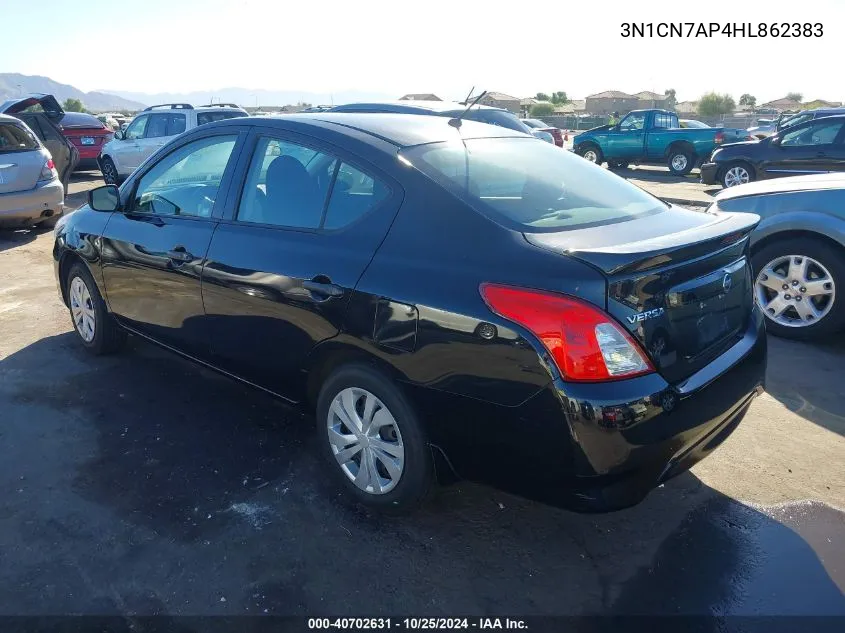 2017 Nissan Versa 1.6 S+ VIN: 3N1CN7AP4HL862383 Lot: 40702631