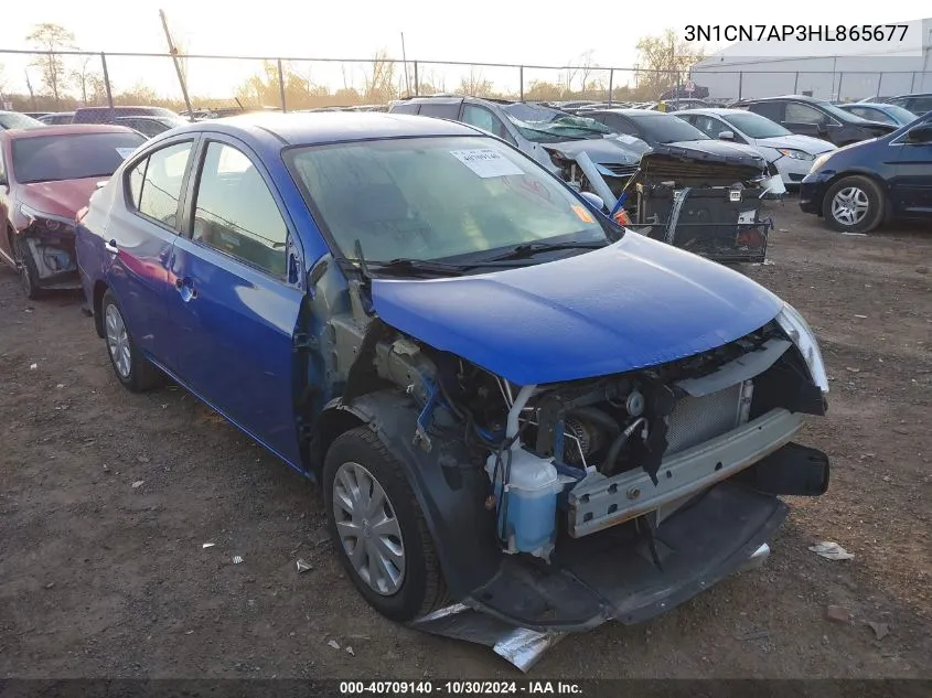 2017 Nissan Versa 1.6 Sv VIN: 3N1CN7AP3HL865677 Lot: 40709140