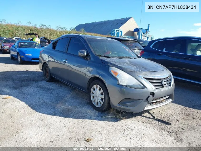 2017 Nissan Versa 1.6 Sv VIN: 3N1CN7AP7HL838434 Lot: 40723122