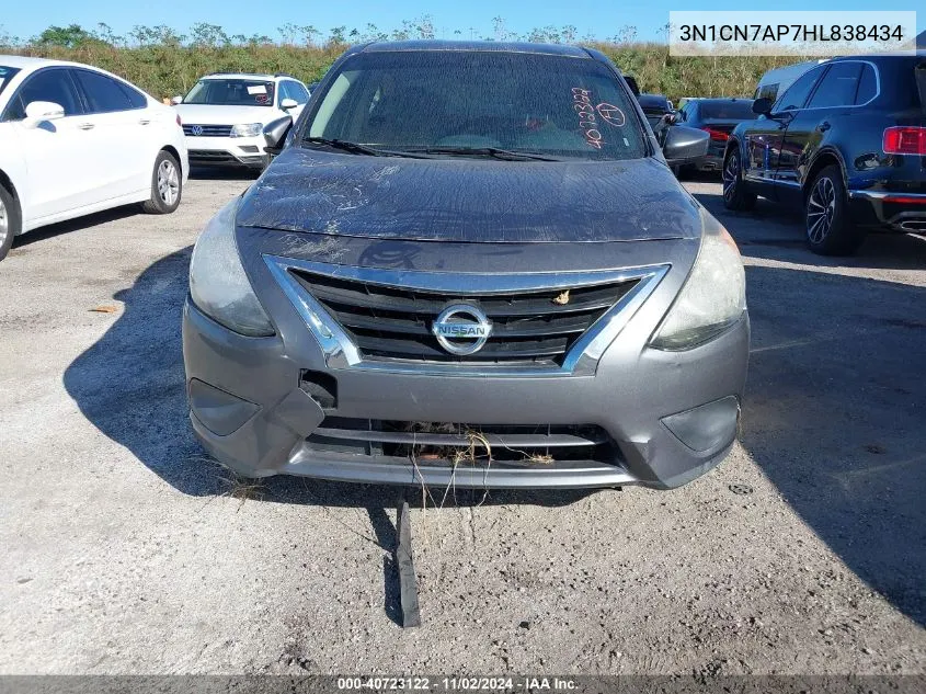 2017 Nissan Versa 1.6 Sv VIN: 3N1CN7AP7HL838434 Lot: 40723122