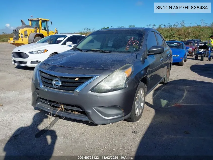 2017 Nissan Versa 1.6 Sv VIN: 3N1CN7AP7HL838434 Lot: 40723122