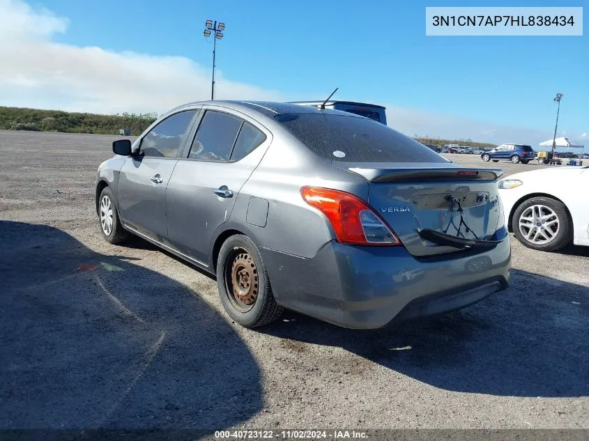 2017 Nissan Versa 1.6 Sv VIN: 3N1CN7AP7HL838434 Lot: 40723122