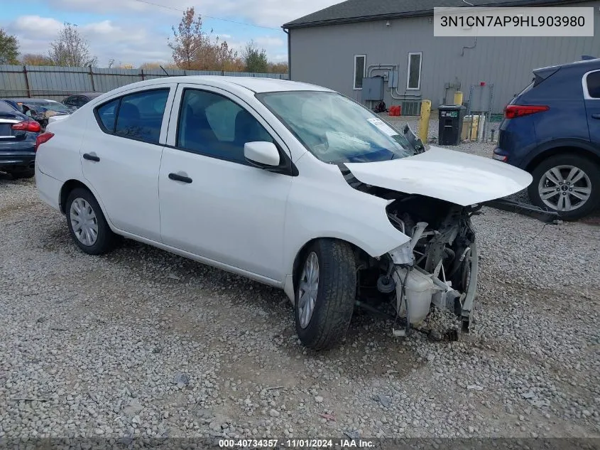 2017 Nissan Versa 1.6 S+ VIN: 3N1CN7AP9HL903980 Lot: 40734357