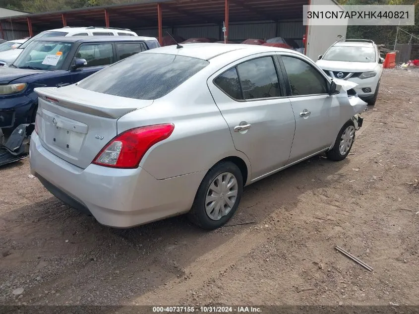 2017 Nissan Versa 1.6 Sv VIN: 3N1CN7APXHK440821 Lot: 40737155