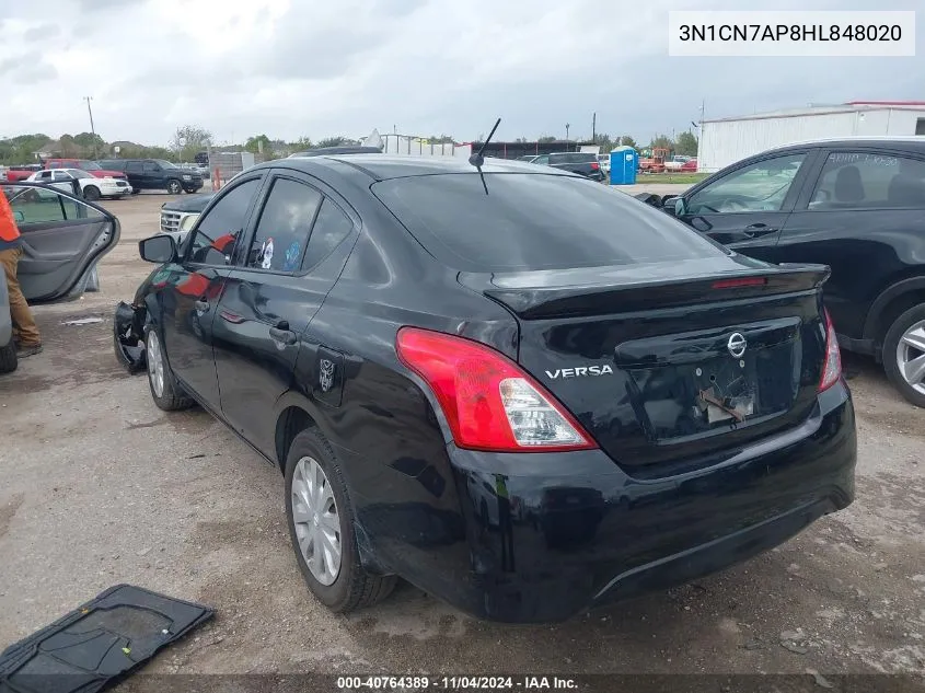 3N1CN7AP8HL848020 2017 Nissan Versa 1.6 S+