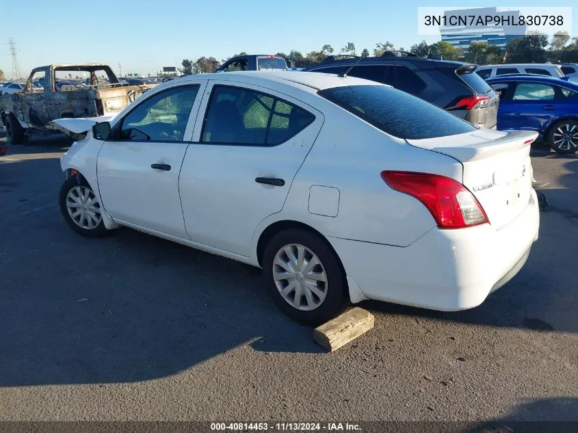 3N1CN7AP9HL830738 2017 Nissan Versa 1.6 S+