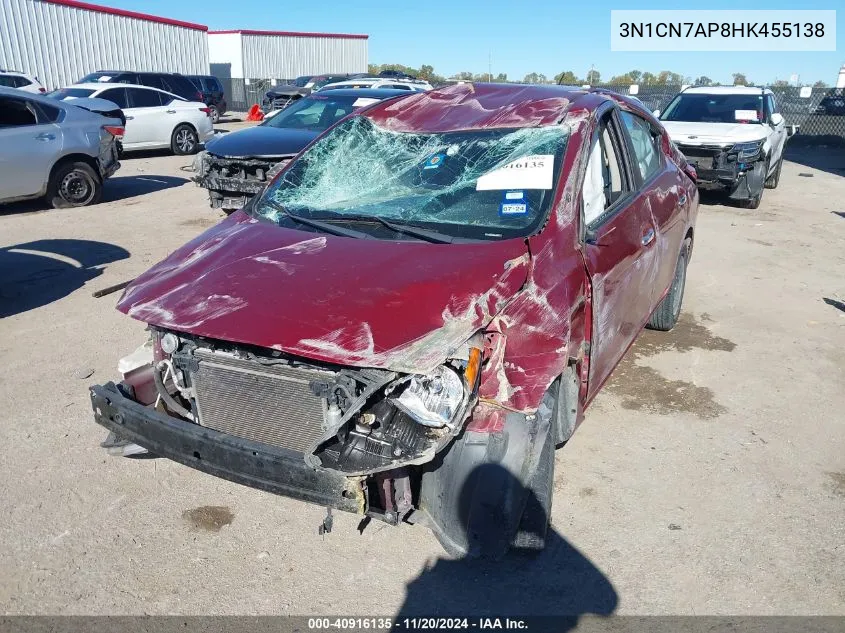 2017 Nissan Versa 1.6 Sv VIN: 3N1CN7AP8HK455138 Lot: 40916135