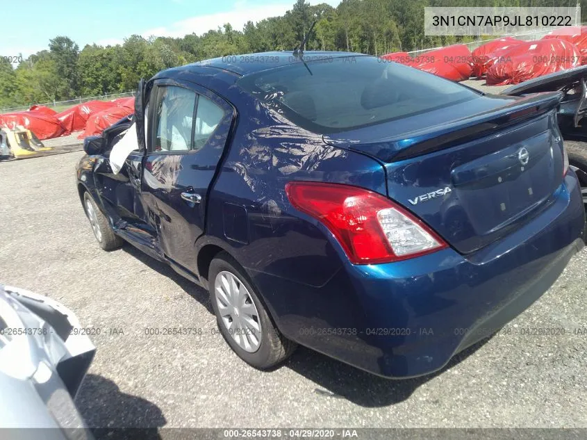 2018 Nissan Versa Sv VIN: 3N1CN7AP9JL810222 Lot: 26543738