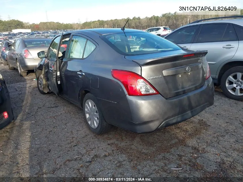 2018 Nissan Versa 1.6 Sv VIN: 3N1CN7AP6JL826409 Lot: 38934874