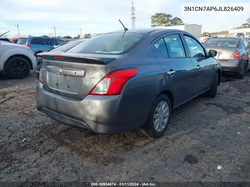 2018 Nissan Versa 1.6 Sv VIN: 3N1CN7AP6JL826409 Lot: 38934874