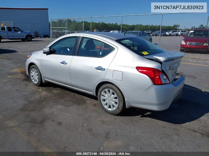 2018 Nissan Versa 1.6 Sv VIN: 3N1CN7AP7JL830923 Lot: 39272148