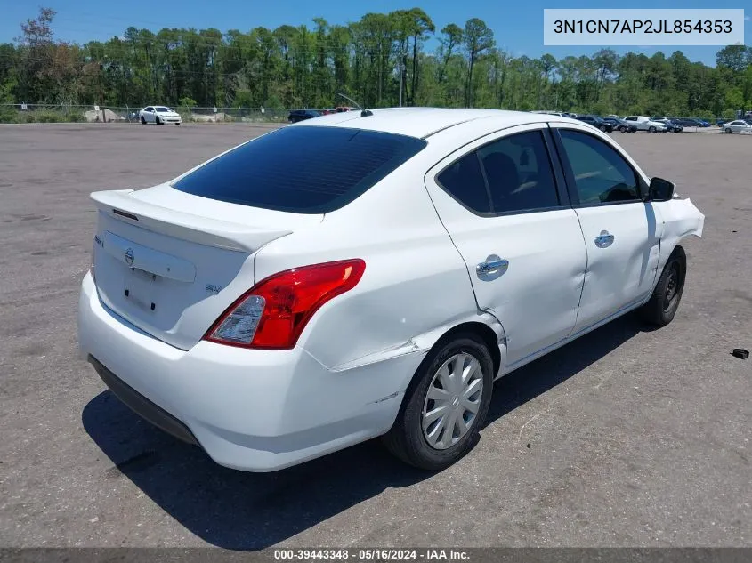 2018 Nissan Versa 1.6 Sv VIN: 3N1CN7AP2JL854353 Lot: 39443348