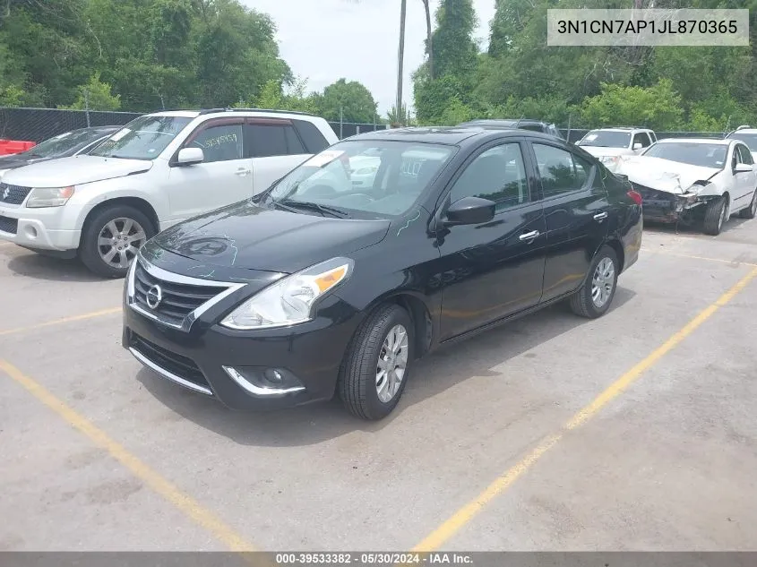 2018 Nissan Versa 1.6 Sv VIN: 3N1CN7AP1JL870365 Lot: 39533382