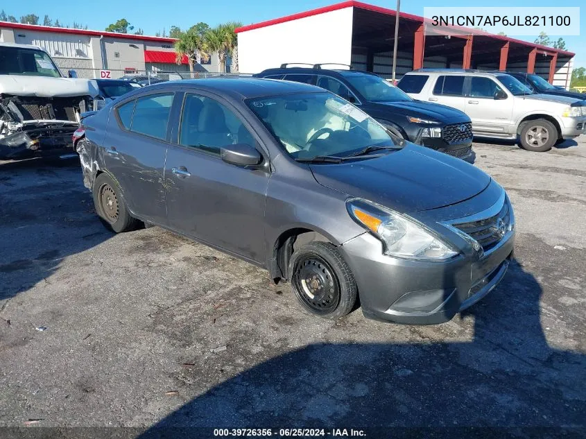 2018 Nissan Versa 1.6 Sv VIN: 3N1CN7AP6JL821100 Lot: 39726356