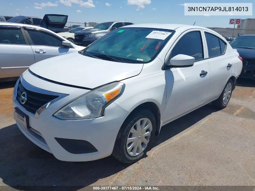 2018 Nissan Versa 1.6 S+ VIN: 3N1CN7AP9JL814013 Lot: 39777467