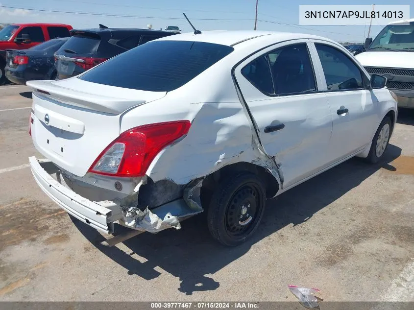 2018 Nissan Versa 1.6 S+ VIN: 3N1CN7AP9JL814013 Lot: 39777467