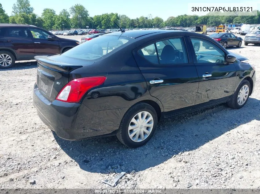 3N1CN7AP6JL815121 2018 Nissan Versa 1.6 Sv