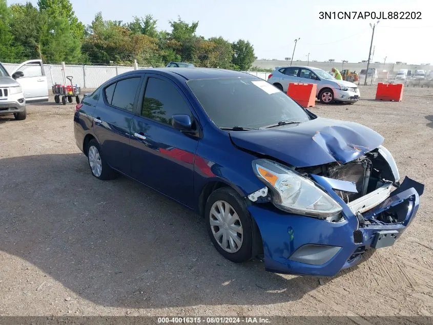 3N1CN7AP0JL882202 2018 Nissan Versa 1.6 Sv