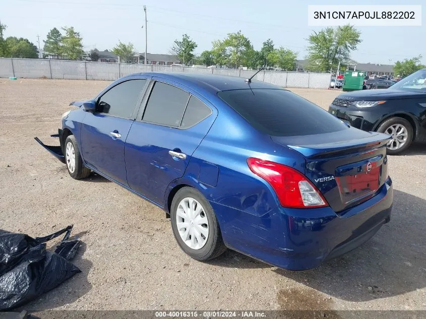 2018 Nissan Versa 1.6 Sv VIN: 3N1CN7AP0JL882202 Lot: 40016315