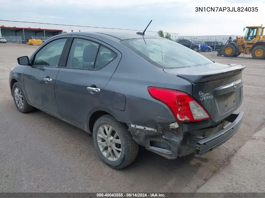 2018 Nissan Versa 1.6 Sv VIN: 3N1CN7AP3JL824035 Lot: 40043555