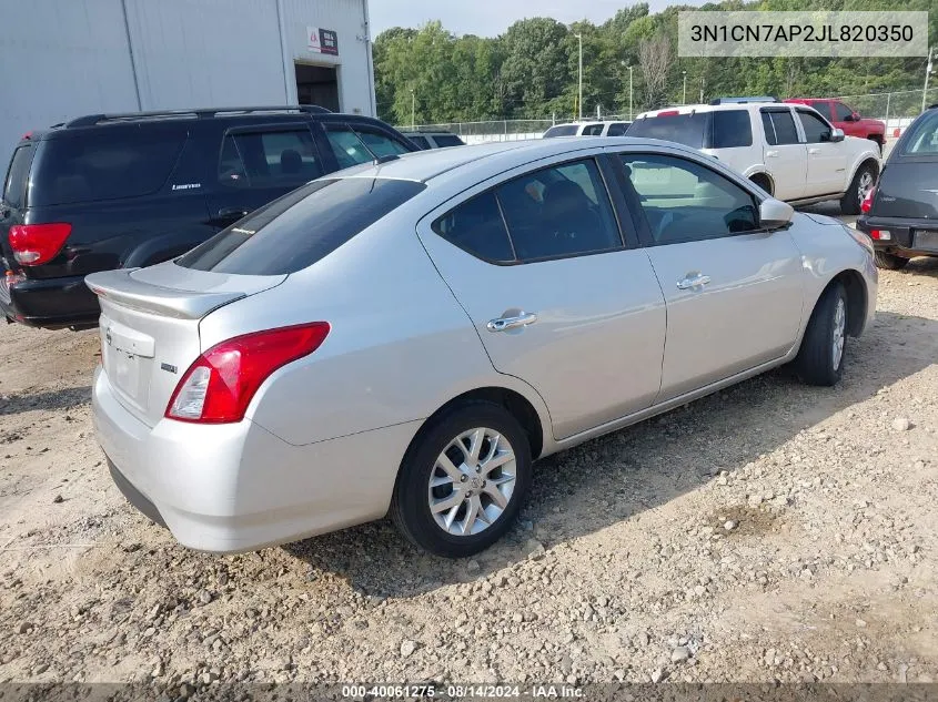 2018 Nissan Versa 1.6 Sv VIN: 3N1CN7AP2JL820350 Lot: 40061275