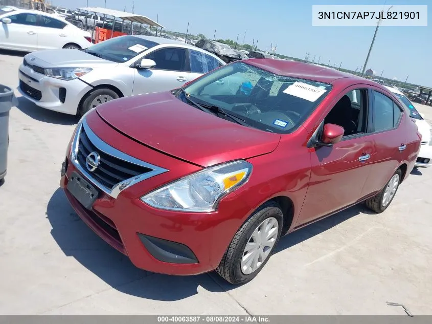 2018 Nissan Versa 1.6 Sv VIN: 3N1CN7AP7JL821901 Lot: 40063587