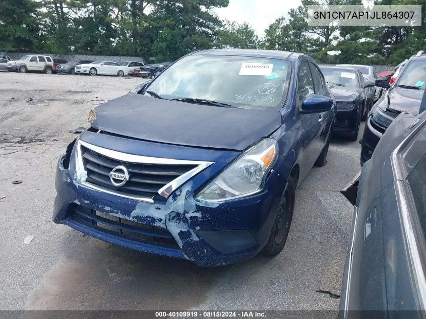 2018 Nissan Versa 1.6 Sv VIN: 3N1CN7AP1JL864307 Lot: 40109919