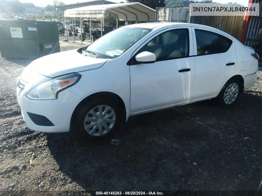 2018 Nissan Versa 1.6 S VIN: 3N1CN7APXJL840944 Lot: 40145283