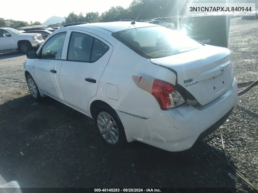 3N1CN7APXJL840944 2018 Nissan Versa 1.6 S