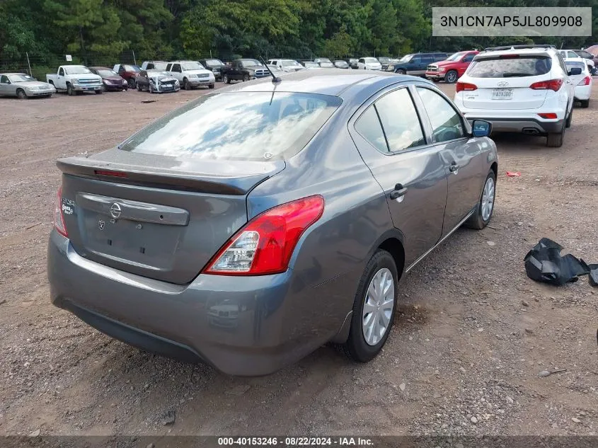 2018 Nissan Versa 1.6 S+ VIN: 3N1CN7AP5JL809908 Lot: 40153246