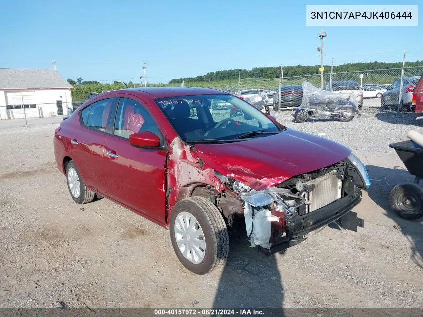 2018 Nissan Versa S/S Plus/Sv/Sl VIN: 3N1CN7AP4JK406444 Lot: 40157972