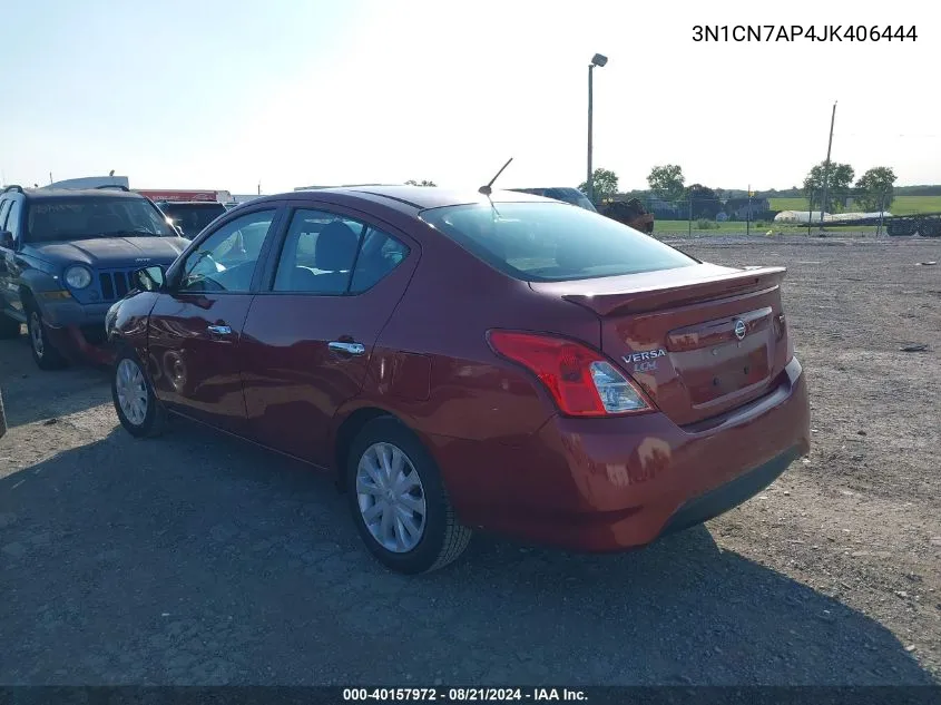 3N1CN7AP4JK406444 2018 Nissan Versa S/S Plus/Sv/Sl