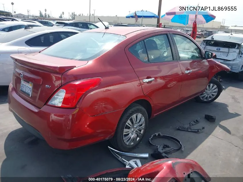 2018 Nissan Versa 1.6 Sv VIN: 3N1CN7AP1JL869555 Lot: 40175079