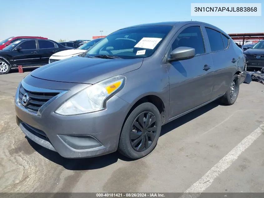 2018 Nissan Versa 1.6 S VIN: 3N1CN7AP4JL883868 Lot: 40181421