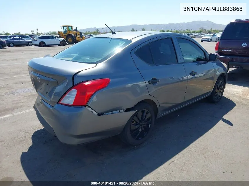 2018 Nissan Versa 1.6 S VIN: 3N1CN7AP4JL883868 Lot: 40181421