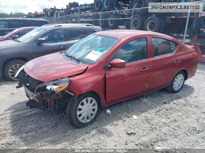 2018 Nissan Versa 1.6 S+ VIN: 3N1CN7APXJL887102 Lot: 40182419