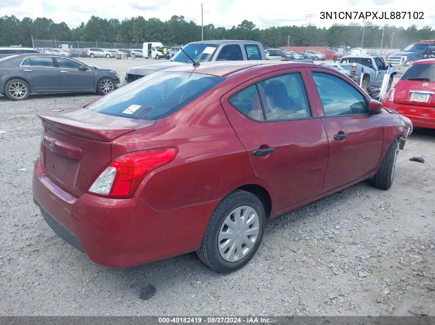 3N1CN7APXJL887102 2018 Nissan Versa 1.6 S+