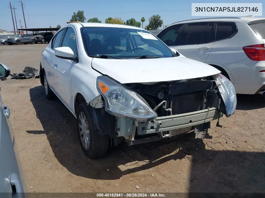 2018 Nissan Versa 1.6 Sv VIN: 3N1CN7AP5JL827146 Lot: 40182941