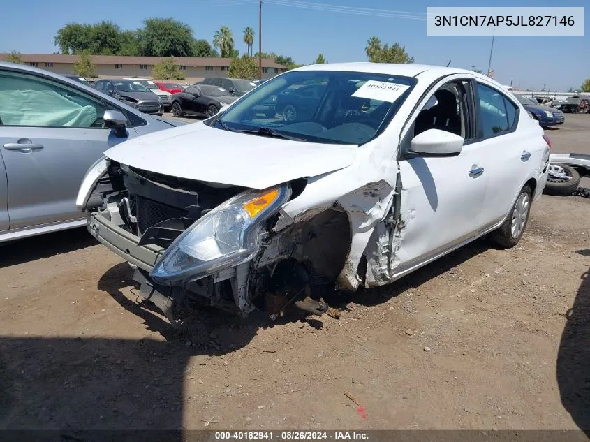 2018 Nissan Versa 1.6 Sv VIN: 3N1CN7AP5JL827146 Lot: 40182941