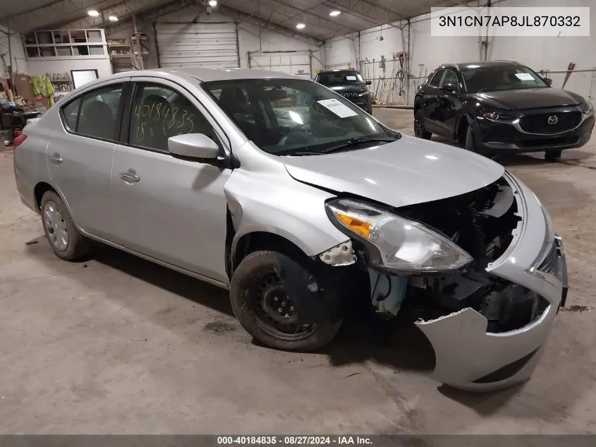 2018 Nissan Versa 1.6 Sv VIN: 3N1CN7AP8JL870332 Lot: 40184835