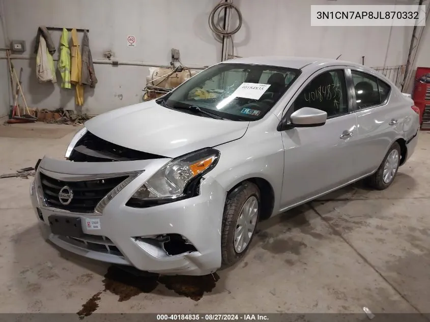 2018 Nissan Versa 1.6 Sv VIN: 3N1CN7AP8JL870332 Lot: 40184835