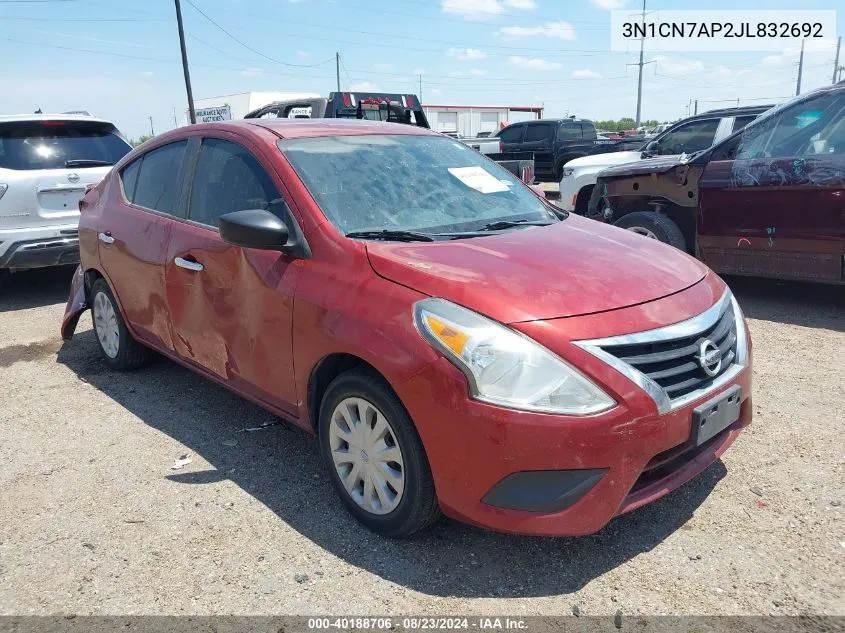 3N1CN7AP2JL832692 2018 Nissan Versa 1.6 Sv